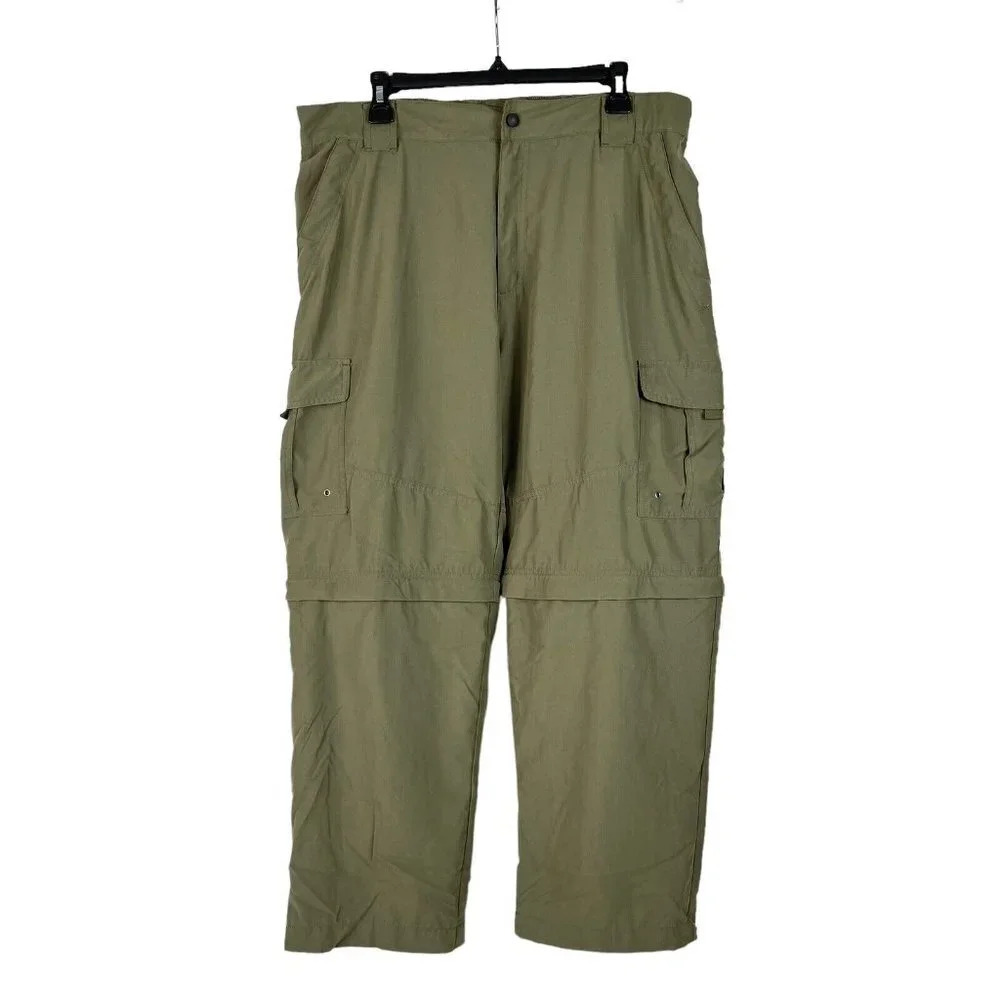 Rugged Exposure Convertible Hiking Cargo Pants Mens XL 38" X 28" Green